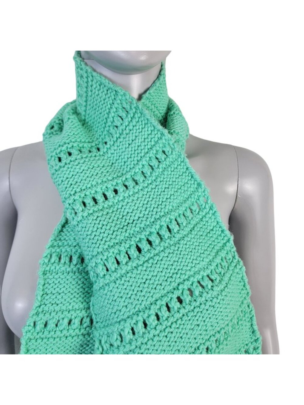Mint Green Scarf Women Winter Accessories Handmade Crochet Knit Neck Wrap Spring
